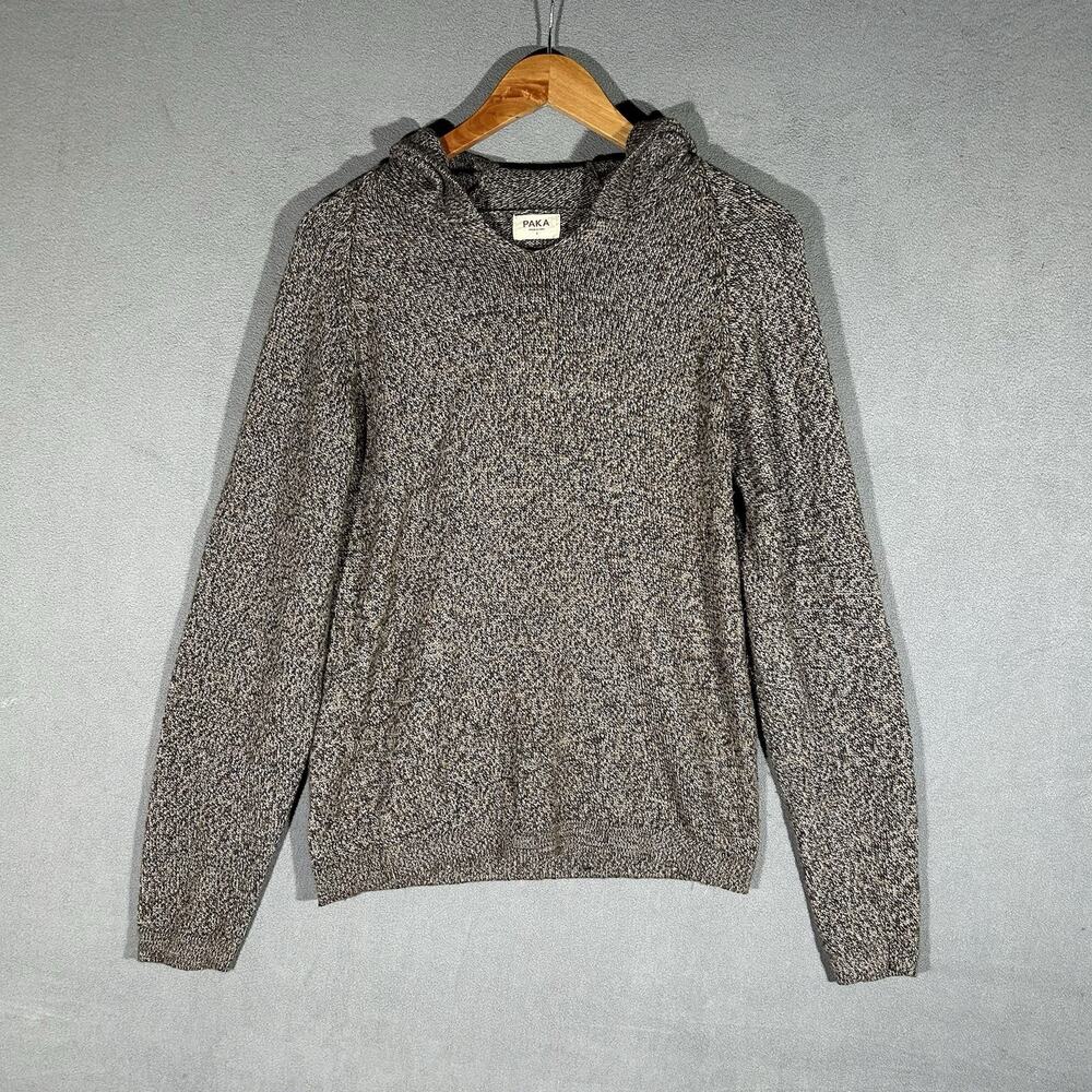 PAKA Apparel Womens Multicolor Long Sleeve Knitted Pullover Hoodie Size S